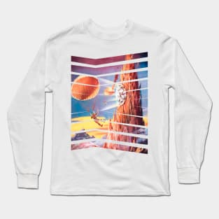 flying over the desert retro comic vitnage Long Sleeve T-Shirt